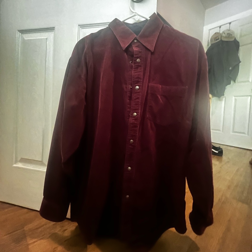 Vintage Burgundy Corduroy Button-Up